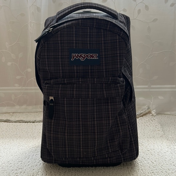 Jansport Other Jansport Rolling Purple Plaid Backpack Poshmark